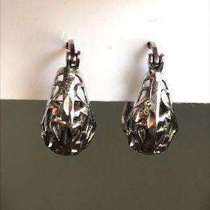 Silver Filagree Hoops